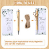 Yeaqee 12 Set Employee Appreciation Gift Inspirational Bamboo Pens Motivational Thank You Bookmarks Cards Christmas Gifts for Teacher Coworker Volunt