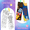 Haooryx Color Your Own Outer Space Bookmarks - 75Pcs Creative DIY Coloring Planet Rocket Spaceship Blank Book Marker for Reading Lovers Accessories P