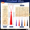 AmazingSpark 100 Pcs Halloween Wood Bookmarks DIY Crafts Kit, 50 Set Color Your Own Blank Bookmark with Tassels Bulk for Art Gifts Pumpkins Bat Ghost