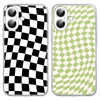 RUMDEY 2 Pack Cute Twist Checkered Grid Phone Case for iPhone 16 Plus 6.7 inches, Aesthetic Girly Clear Anti-Scratch Soft Slim Flexible Protective Sh