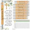 Chivertion 20 Sets Christian Religious Gifts Bulk Bible Verse Bamboo Pens and Christian Bookmarks VBS Religious Inspirational Church Vacation Bible G