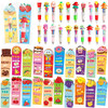80 Pcs Cute Multicolor Pens with Fruit Food Bookmarks Silicone Pen and Motivational Bookmark Set Appreciation Gift Lovely Bookish Stationery for Kids