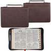 Christian Art Gifts Classic Premium Vegan Leather Inspirational Bible Cover for Men & Women: Names of Jesus, Encouraging Heat-Debossed Scripture, Stu