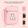 WOBAGMEN Bible Cover for Women,Pink PU Leather Personalized Bible Case with Bible Study Supplies,Including Tabs and Highlighter Set, Faith Chiristain