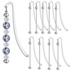 Frinnovan 10 Packs Beadable Bookmarks with Blank Bar Bulk Metal DIY Bookmark for Beads Jewelry Pendants Charms Beading Marks Craft Book Lovers Office