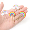 yueton 12PCS Rainbow Cloud Shaped Paper Clips Cute Small Paperclips PVC Metal Bookmark Clips File Note Clips Book Markers for Office, School, Home an