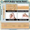 Haooryx Christian Bible Pen Bookmark - 50-Piece Christian Bible Verse Bamboo Inspirational Pens Book Mark Set Cute Gifts Book Reading Lovers Accessor