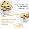 100Pcs Book Line Markers, Gold/Silver Metal Bookmarks Tin Mixed Metals Book Page Markers Book Marker Clips Book Annotation Supplies for Teachers, Stu