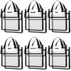 Teling 12 Pack Thick Clear Book Pouches with Blank Name Tags and Handles Book Baggies Bags Bins Organizer for School Classroom Library Pockets Studen