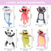 Zonon 6 Pcs 3D Funny Animal Bookmarks for Kids Wacky Cartoon Animal Bookmarks Set Cool Cute Squashed for Childrens Boys Girls Students Teachers Schoo
