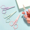 Pastel Mini Folding Scissors with Safety Cap Small Portable Travel Scissors Little Badge Scissors Yarn Shears Kids Tiny Cutter for Cutting, Scrapbook