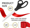 Giant Ribbon Cutting Ceremony Kit - Big 25 Inch Black Grand Opening Scissors and Red Satin Ribbon for Special Events Business Openings and Inaugurati