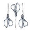 LIVINGO 3 Pack Scissors for Office: Sharp Stainless Steel Shears Heavy Duty All Purpose for Cutting Crafting Paper Fabric, Gray Comfort Handles, 8.5