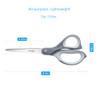 LIVINGO 3 Pack Scissors for Office: Sharp Stainless Steel Shears Heavy Duty All Purpose for Cutting Crafting Paper Fabric, Gray Comfort Handles, 8.5