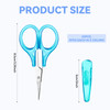 Small Scissors All Purpose 3.5" Mini Detail Craft Scissors Set Stainless Steel Scissors with Protective Cover Tiny Scissors for Facial Hair Trimming