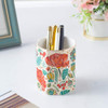 YOSCO Ceramic Pen Holder For Desk Cute Flower Stand Aesthetic Floral Pencil Cup Pot Desk Organizer Makeup Brush Holder Gift for Girls Women (Flower)