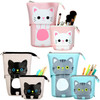 Outus 3 Pcs Standing Pencil Case Cute Stand up Pencil Pouch Telescopic Pen Holder Kawaii Stationery Pouch Makeup Cosmetics Bag for School Students Of