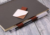 Mini Skater 3 Pcs Self-adhesive Leather Pencil Elastic Loop, Square PU Leather Pen Clip, Pen Holder for Notebooks, Journals, Clipboards, Calendars, P