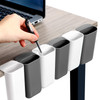 Resurhang 6 Pcs Screen Pen Pencil Holders Attachable Deskside Pen Holder Computer Monitor Desktop Pencil Organizer with Self Adhesive Attacher for Of