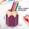 2 Pieces Pencil Shaped Pen Holders Pencil Storage Organizer Cute Desktop Pen Cup for Back to School Makeup Brush Container Cartoon Stationery Rack fo
