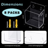 Chivertion 8 Pcs Acrylic Wall Mounted Marker Holder Acrylic Pen Holder Adhesive Glass Whiteboard Dry Erase Marker Organizer with Tapes Hanging Holes