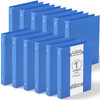 Henoyso 12 Pcs 1 Inch Mini 3 Ring Binders Fits 5.5" x 8.5" Paper, Holds(Capacity 200 Sheets), Plastic Flexible Three Round Rings Small Blue A5 Binder