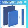 Henoyso 12 Pcs 1 Inch Mini 3 Ring Binders Fits 5.5" x 8.5" Paper, Holds(Capacity 200 Sheets), Plastic Flexible Three Round Rings Small Blue A5 Binder