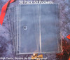 30 Pack 60 Pockets 4.5x11 Folded Map Sleeves, Ultra-Clear Brochure Organizer Pages for 3 Ring Binder, Top Loading Map Protector Sleeves