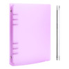 BAOFALI A5 6 Ring Binder Cover Clean Transparent Soft PVC for Refillable Notebook Shell withMatte surfaceforStamp & Die Storage (Purple)