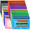 24 Pack Pencil Pouch for 3 Ring Binder, 12 Colors Zipper Pen Pouches Bags with Clear Window, 10x7.3 Inch Durable Cloth Pencil Case for Office Supplie