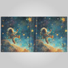 3 Ring Binder Astronaut Starry Space, 1.5 Inch Round Ring Binder 200 Sheets View-Binders A4 Paper Binder Organizer for Home School Office, 1 Pack