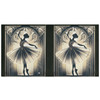 3 Ring Binder Art Nouveau Artistic Image of Ballerina Dancing in The Backlight, 1.5 Inch Round Ring Binder 200 Sheets View-Binders A4 Paper Binder Or