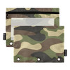 SUABO Military Camo Pencil Pouch for 3 Ring Binder, Pencil Case with Clear Window, 2 Pack