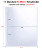 WITHYU 40 Pack 80 Pockets 5x7'' Photocard Sleeves A5 3 Mini Ring Binder Ultra-Clear Photo Sleeves Double-Sided 1 Pocket Photo Pages Top Loading Photo