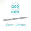 Binditek 100 Pack Double Loop Wire Binding Spines, 1/4Inch Binding Wire for Letter Size, 3:1 Pitch, 20 Sheet Capacity, 32-Loop, Black, for Students a