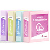 SUNEE 3 Ring Binder 2 Inch, Clear View Binder Three Ring PVC-Free (Fit 8.5x11 Inches) for School or Office Supplies, Assorted Pastel, 4 Pack