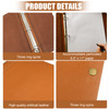 Teling 1 Pcs Leather 3 Ring Binder Holds 8.5 x 11 Inch Paper Binder Organizer Vintage Faux Leather Portfolio Folder Planner for Office Home Document