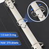 Humyoun 4 Pcs 11 x 17 Inch View Binders 1 Inch 3 Rings Slant Heavy Duty View D Ring Binders Economy Holds 11" x 17" Paper for Artwork Blueprints, Off