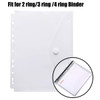 LaOficina 11 Holes Semi Poly Envelope Pocket Insert Pages for Binders, with Hook and Loop Closure Assorted Colors, Letter Size 5 Packs