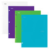 Five Star 4 Pocket Folders, Plastic, Folders with Pockets, Teal, White, Purple, Lime, 4 Pack (38076)