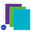 Five Star 4 Pocket Folders, Plastic, Folders with Pockets, Teal, White, Purple, Lime, 4 Pack (38076)