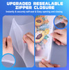 Antner 10 Pack Letter Size Binder Pockets 3 Ring Binder Zipper Pouch, 3-Hole Waterproof Resealable Zip Loose Leaf Insert Bags PVC Document Organizer