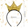 WLLHYF Sequins Crown Headband Christmas Glitter Crowns Hair Band Gold Hair Hoop Hair Accessories for Girls Women Birthday Christmas Party (gold)