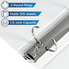 1.5-inch 3 Ring-Binder with 2 Interior Pockets, Premium 1.5''-Binders Holds 325 Sheets US Letter Size 8.5'' x 11'' Paper - Durable, Versatile Binders