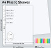 Agoer 80 Clear Sheet Protectors for Binders,Heavyweight A4 Punched Pocket with Sticky Tabs,120 Micron Acid Free Binder Sleeves Reinforced 11-Hole,Top