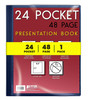Better Office Products 24 Pocket Bound Presentation Book, Blue with Clear View Front Cover, 48 Sheet Protector Pages, 8.5" x 11" Sheets, Art Portfoli