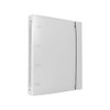 GSHLLO A4 4-Ring Binder Cover, Clear View, White, Round Ring, Stainless Steel, Snap Button Closure, Elastic Band