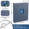 Lincia 4 Pcs Linen 3 Ring Binder 1'' Ring Binders with Window Holds 175 Sheets 8.5 x 11 Letter Size Paper Office Supplies(Black, White, Gray, Dark Bl