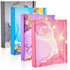 Lewtemi 4 Pack Mini Binders 5.5 x 8.5 Three Ring, 1 Inch Marble Binder, Flower Ocean Decorative Hardcover with Elastic Cord for School, Office Use, R