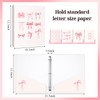 ReliThick 4 Pcs Letter Size Cute Bow 3 Ring Binder, 1 Inch Round Ring with Interior Pockets, Decorative Cute Binders, Clipboard Binder, Coquette Scho